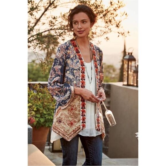 Soft Surroundings Tops - Soft‎ Surroundings Moonlight Garden Topper Kimono duster Sz M